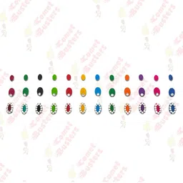 Comet Busters Multicoloured Oval Shaped Reusable Bindis - 36 Pcs image 3