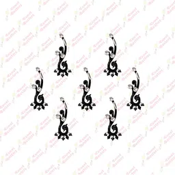 Comet Busters Black Embellished Reusable Designer Bindis - 7 Pcs image 3