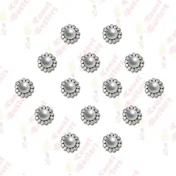 Comet Busters 14 Pcs Embellished Reusable Designer Bindis - Silver-Toned image 4