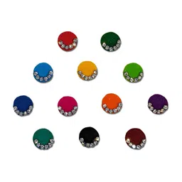 Comet Busters 12 Pcs Embellished Reusable Designer Bindis - Multicoloured image 2