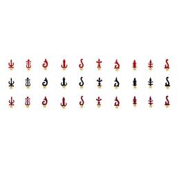 Comet Busters 30 Pcs Reusable Designer Bindis - Red & Black image 3