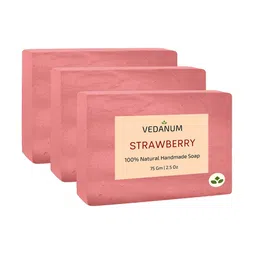 VEDANUM Set of 3 Strawberry Fruit Natural Handmade Soap for UV Protection - 75 g each-39