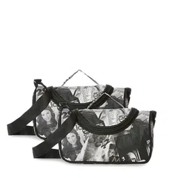 Kuber Industries Set Of 2 Black & Grey Printed Dopp Kit-18