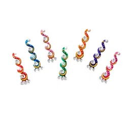 Comet Busters Set of 7 Stone-Studded Designer Bindis - Multicoloured image 2