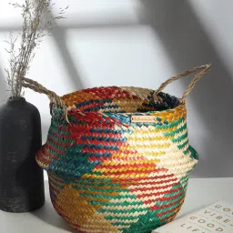 habereindia Multicolor Fibre Plant Basket - Small-picture-44