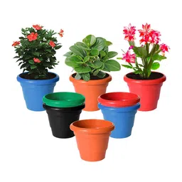 Kuber Industries Set Of 8 Solid Large Flower Planters With Drainage Hole image 2