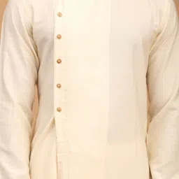 SHRESTHA BY VASTRAMAY Men Asymmetric A-Line Kurta With Churidar And Mirror Work Dupatta image 2