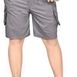 Solid Men Grey Basic Shorts-image-34