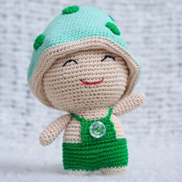 Crochet Mushroom man made of Cotton Anchor - 10 cm-30