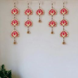 Handmade Pink Lotus Backdrop Decoration Festival Wall Hangings Home Decor Pack of 5-image-26