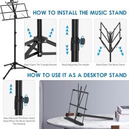 dawnrays Notation Stand Notation Stand / Music Stand /Book Stand with Carry Bag Notation Stand Notation Stand image 3