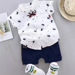 WINSWORLD ENTERPRISE Kids Printed Mandarin Collar Short Sleeves Shirt With Shorts-picture-36