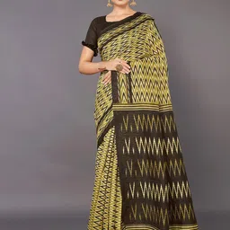 KALINI Striped Olive green Saree-32