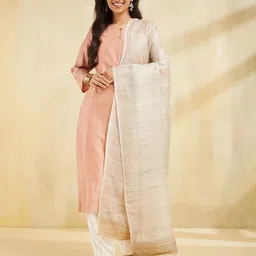 Fabindia Striped Woven Design Silk Dupatta-picture-21
