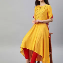 IKRASS Women Embroidered Keyhole Neck Thread Work Anarkali Kurta-image-53