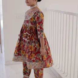 Borncry Girls Floral Printed Kurta with Trousers-image-10