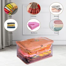 Kuber Industries Peach-Coloured Set of 1 Regular Multi-Utility Organisers image 4