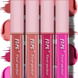 FOPE Pout Perfect Set Of 4 Long Lasting Matte Liquid Lipstick - 4ml Each 05-07-10-11-47