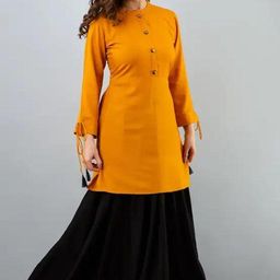 Rayon Women Kurti With Bottomwear-image-61