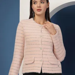 Thirty Threads Women Striped Woollen Cardigan-picture-41