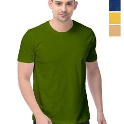 COLOR CAPITAL Unisex Pack Of 4 Solid Round Neck Cotton T-shirts-image-12