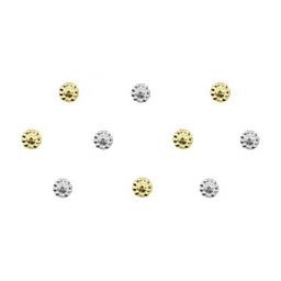 Comet Busters 10 Pcs Reusable Designer Bindis - Gold-Toned & Silver-Toned image 2