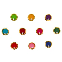 Comet Busters 10 Pcs Embellished Reusable Designer Bindis - Multicoloured image 2