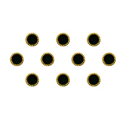 Comet Busters 10 Pcs Reusable Designer Bindis - Black & Gold-Toned image 2