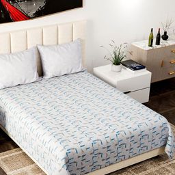 Nivasam Havemore White Geometric Poly Cotton 162 TC King Bedsheet Set 2.28 m x 2.54 m-image-45