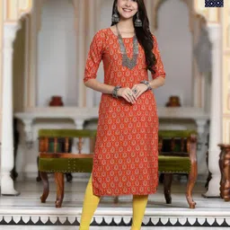 Moda Rapido Selection Of 2 Floral Printed Round Neck Straight Kurta-image-25