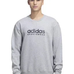 ADIDAS Men Brand Logo Printed Cotton Round Neck Sweatshirt-picture-1