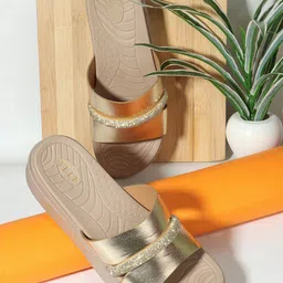ELLE Embellished Synthetic Wedge Heel Sandals-5