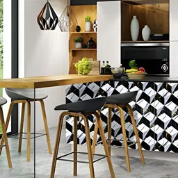 Jaamso Royals White & Black Marble Design Printed Self-Adhesive & Removable Wall Sticker-image-90