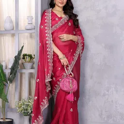 ALAGINI Embroidered Saree With Blouse-picture-23