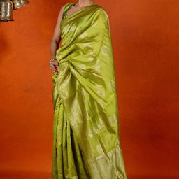 Subham Women Woven Design Zari Silk Blend Banarasi Saree With Blouse Piece-image-41