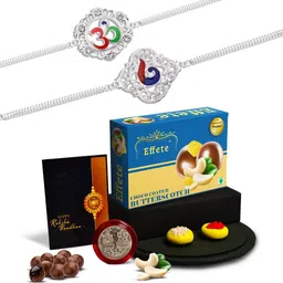 DeoDap Unisex 4 Pieces Beaded Rakhi Gift Set-image-73
