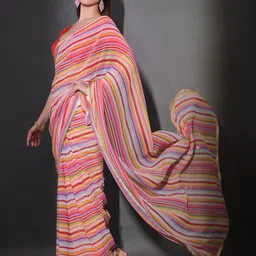 CaniBani Red Pure Georgette Sarees-image-61