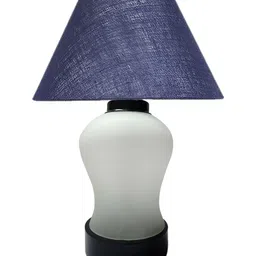 Aura Blue Wooden & Mosaic Glass Traditional Frusturical Shaped Table Lamp-image-25