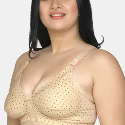 MAROON Polka Dot Printed Full Coverage All day Comfort Cotton Everyday Bra image 3