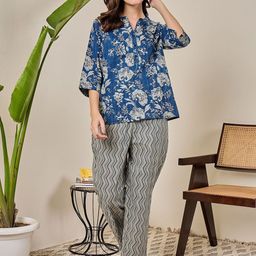 July Women Floral Printed Night suit-image-95