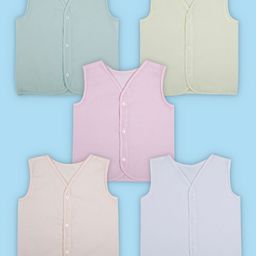 Baby Moo Infants Pack Of 5 Cotton Jhabla Vests KJD-52-S4-picture-42