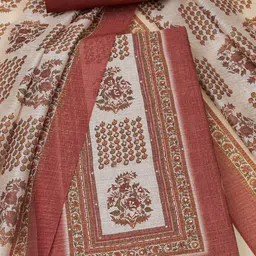 Soch Floral Printed Sequinned Tussar Unstitched Dress Material-image-8