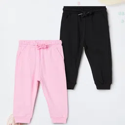 max Infant Girls Pack Of 2 Pure Cotton Mid-Rise Joggers-43