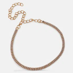 SOHI Gold-Plated The Bijou Multi-Layer Lariat Stone Studded Minimal Necklace image 3