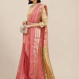 DIVASTRI Floral Embroidered Organza Saree-picture-10