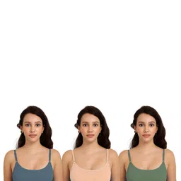 Women Cotton Dark Green,Brown,Green Non Padded Non-Wired Lingerie Bra Sport wear Gym Crop Tank Top-picture-26