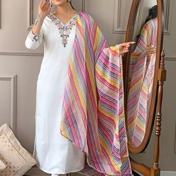 URMIR FASHION White Chanderi Silk Kurta Sets-image-93