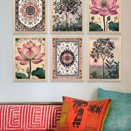 Kotart Brown & Green 6 and more Piece Wood Floral and Botanical Wall Paintings-image-94