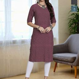 HERE&NOW Women Pack of 3 Ethnic Motifs Printed Daily Straight Kurtas-image-72