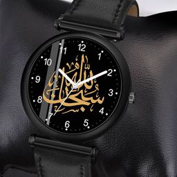 CSAMON Men Dial & Leather Printed Straps Analogue Watch C34BLK Islamic NUM05 Chikani L_SH-1